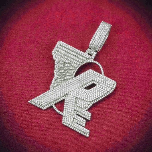 "RE" Custom Moissanite Pendant 14K Gold Get a Quote
