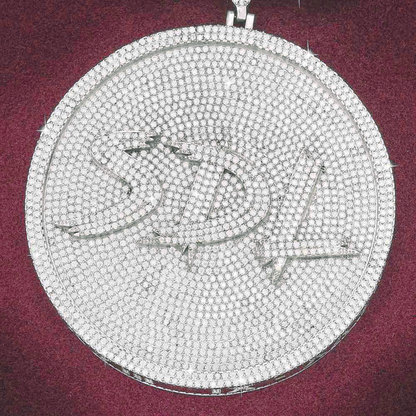 "SDL" Custom Circle Pendant 14K Gold