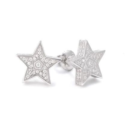 Star Moissanite Earrings 14K Gold