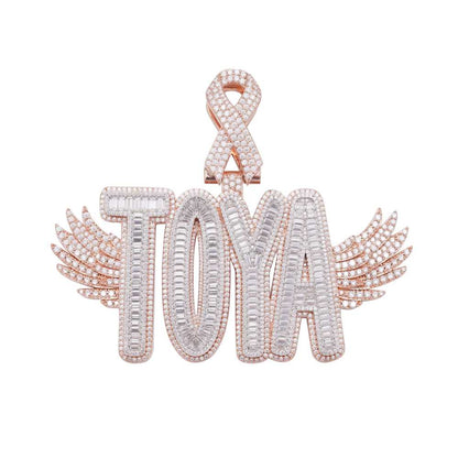 "TOYA" Custom Baguette Moissanite Pendant 14K Two Tone