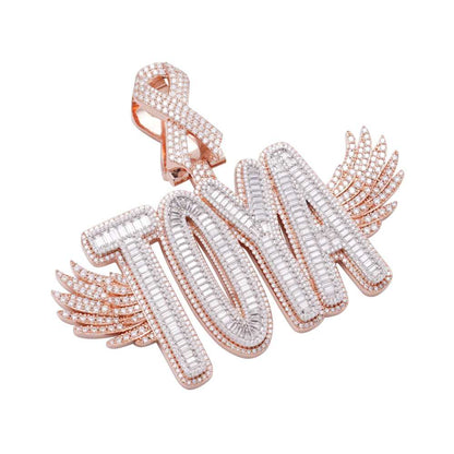 "TOYA" Custom Baguette Moissanite Pendant 14K Two Tone