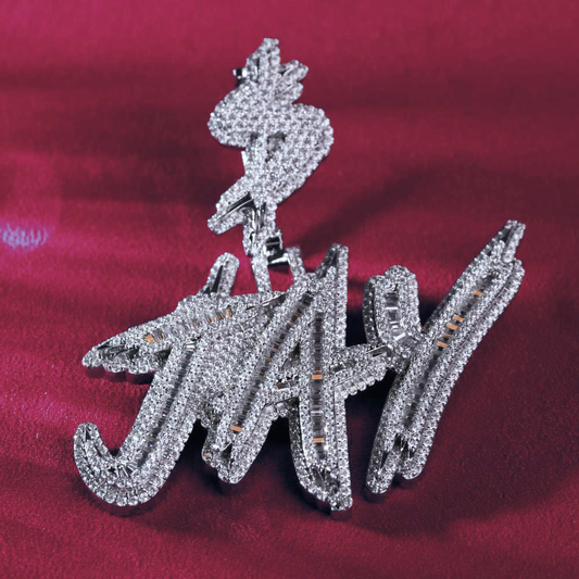 "JAY" Custom Moissanite Pendant 14K White Gold