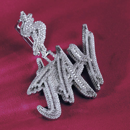 "JAY" Custom Moissanite Pendant 14K White Gold