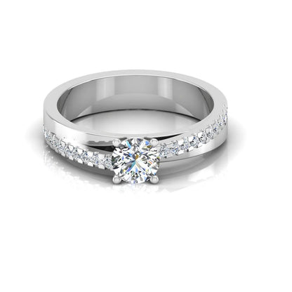Double Layer Brilliant Cut Moissanite Engagement Ring