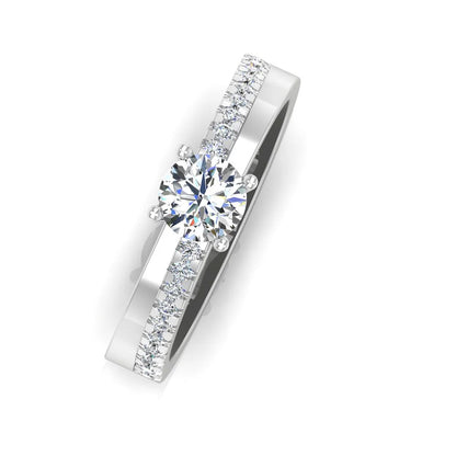 Double Layer Brilliant Cut Moissanite Engagement Ring