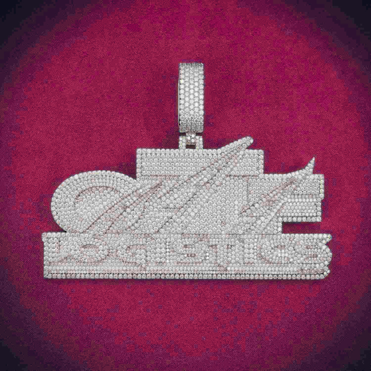 "logistics" Custom Moissanite Pendant 14K Gold