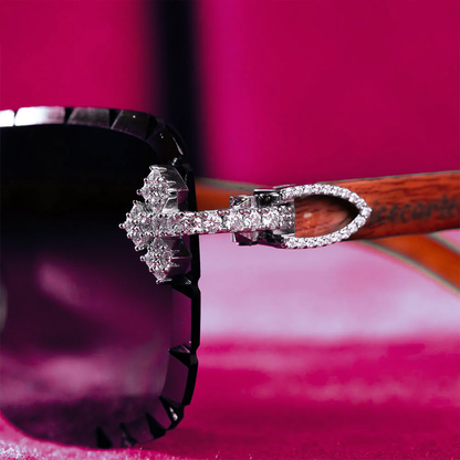 Moissanite Fleuree Cross Sunglasses 14K Gold