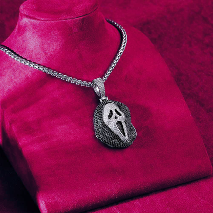Black Moissanite Scream Pendant 14K Gold