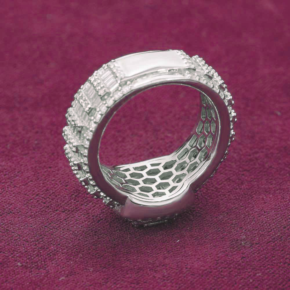 Moissanite Baguette Eternity Band 14K Gold
