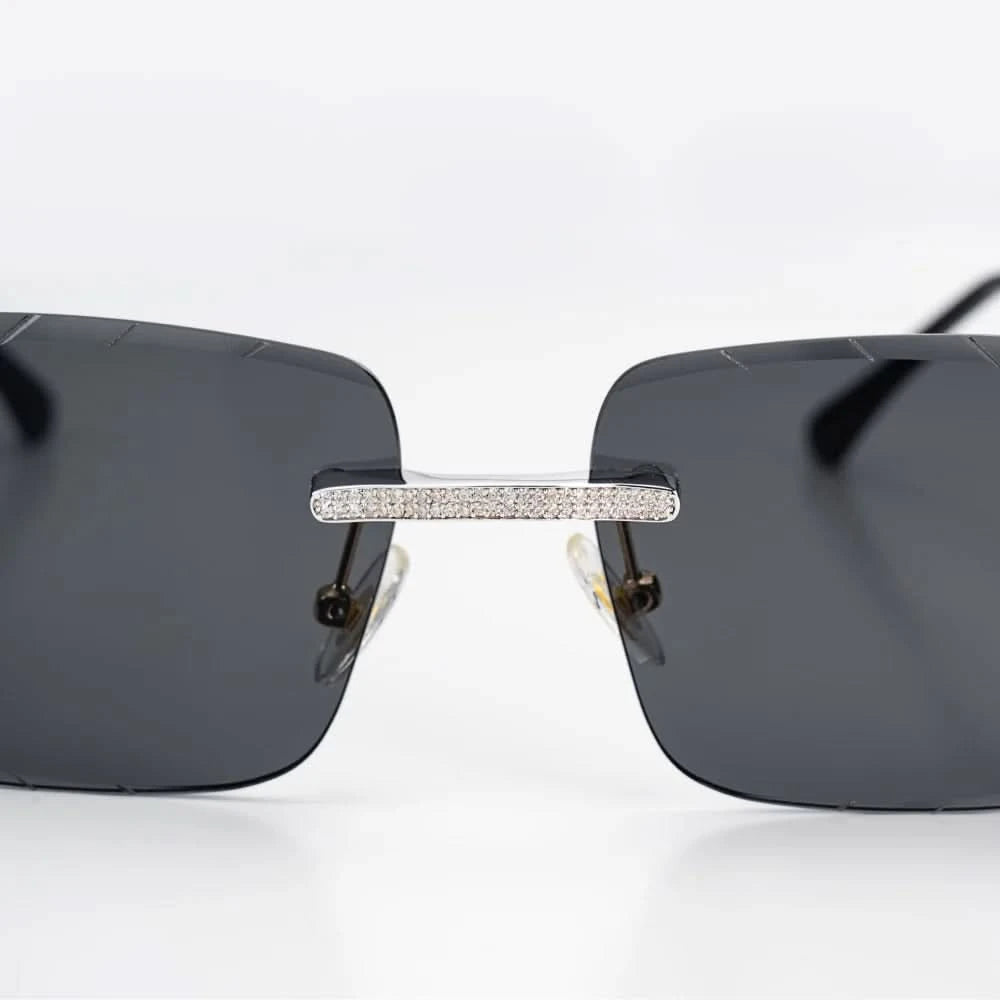 Moissanite Diamond Classic Sunglasses 14K Gold
