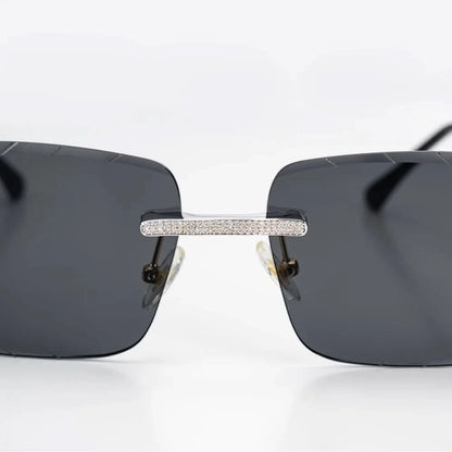 Moissanite Diamond Classic Sunglasses 14K Gold