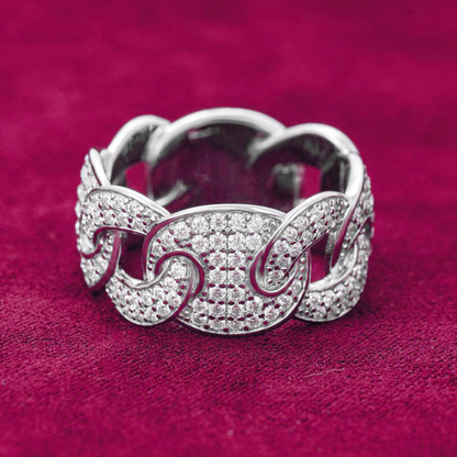 Moissanite Mariner Link Ring 14K Gold