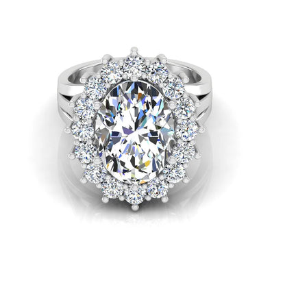 Oval Halo Moissanite Engagement Ring