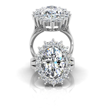 Oval Halo Moissanite Engagement Ring
