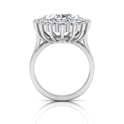 Oval Halo Moissanite Engagement Ring