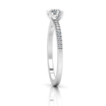 Petite Brilliant Cut Moissanite Engagement Rin