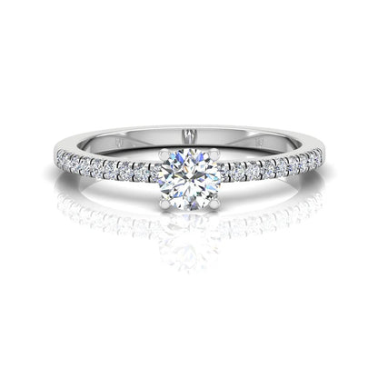 Petite Brilliant Cut Moissanite Engagement Rin