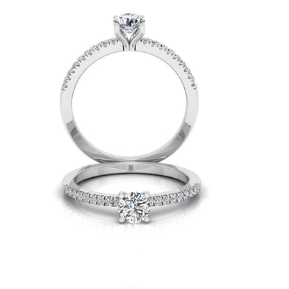 Petite Brilliant Cut Moissanite Engagement Rin