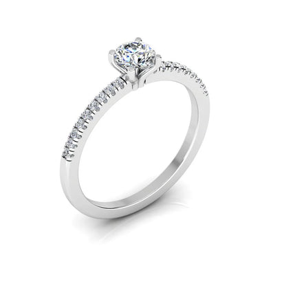Petite Brilliant Cut Moissanite Engagement Rin