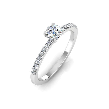 Petite Brilliant Cut Moissanite Engagement Rin