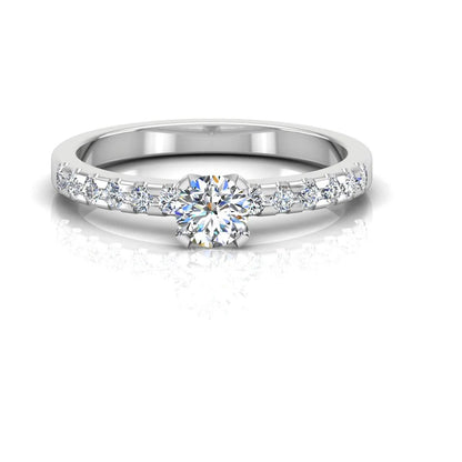 Petite Round Brilliant Moissanite Engagement Ring