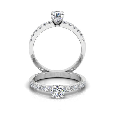 Petite Round Brilliant Moissanite Engagement Ring