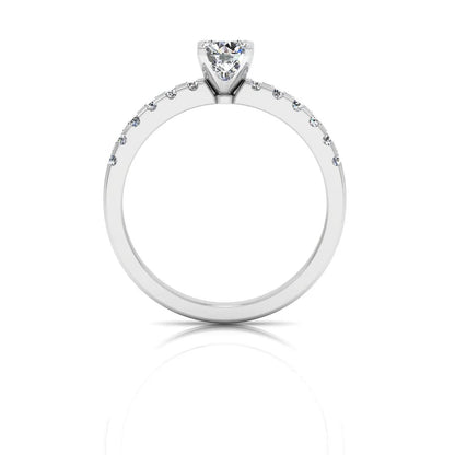 Petite Round Brilliant Moissanite Engagement Ring