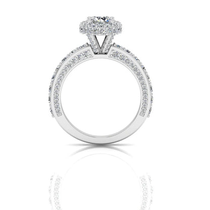 Petite Round Moissanite Halo Engagement Ring