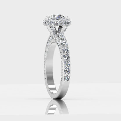 Petite Round Moissanite Halo Engagement Ring