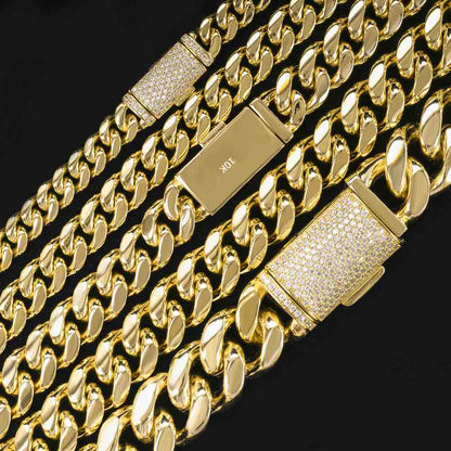 S925 Plain Cuban Bracelet 14K Gold (ALL SIZES)