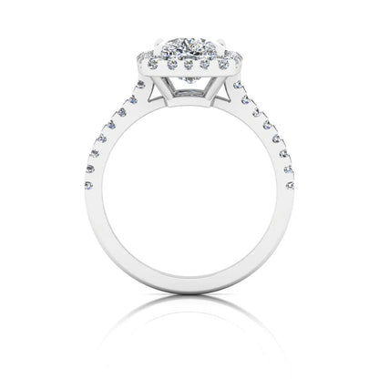 Rectangular Cushion Moissanite Halo Engagement Ring